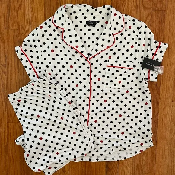NWT Kate Spade 2PC Ladybug Polka Dots Pajama Sets S, M, XL