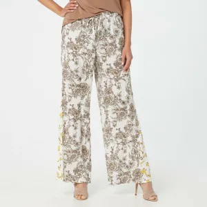 NWT Susan Graver Petite Woven Twin-Print Wide Leg Pants. A377206 PM