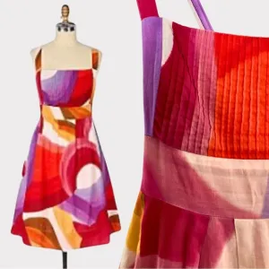 Odille | Anthropologie | Yuma Cotton Sundress | Abstract Print | Midi | Size 2
