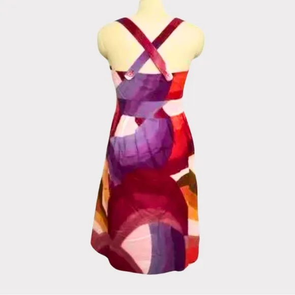 Odille | Anthropologie | Yuma Cotton Sundress | Abstract Print | Midi | Size 2