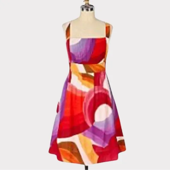 Odille | Anthropologie | Yuma Cotton Sundress | Abstract Print | Midi | Size 2