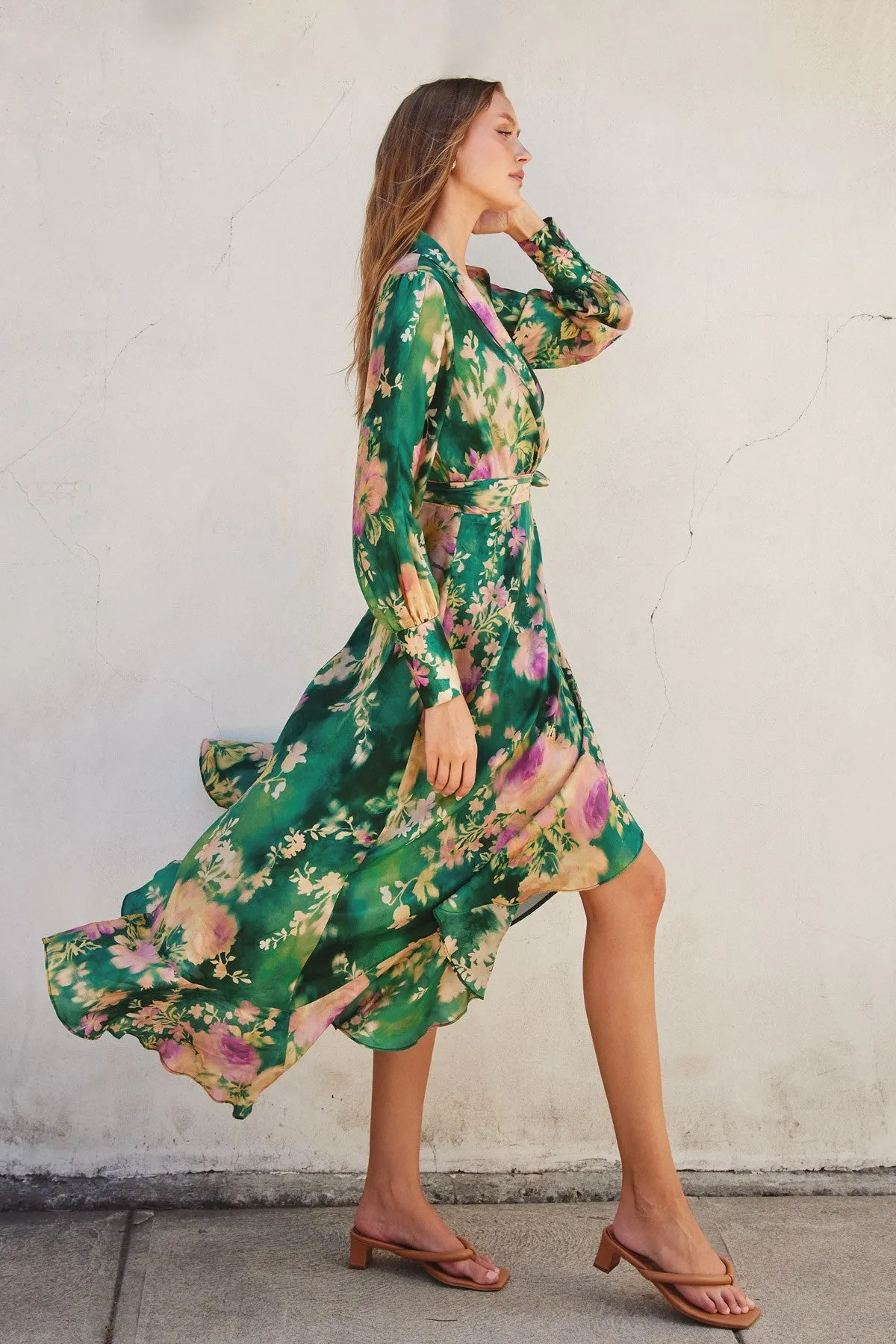 OLIVIA FLORAL WRAP DRESS
