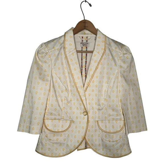 Original Penguin | Yellow Ladybug One Button Fitted Blazer Size 6