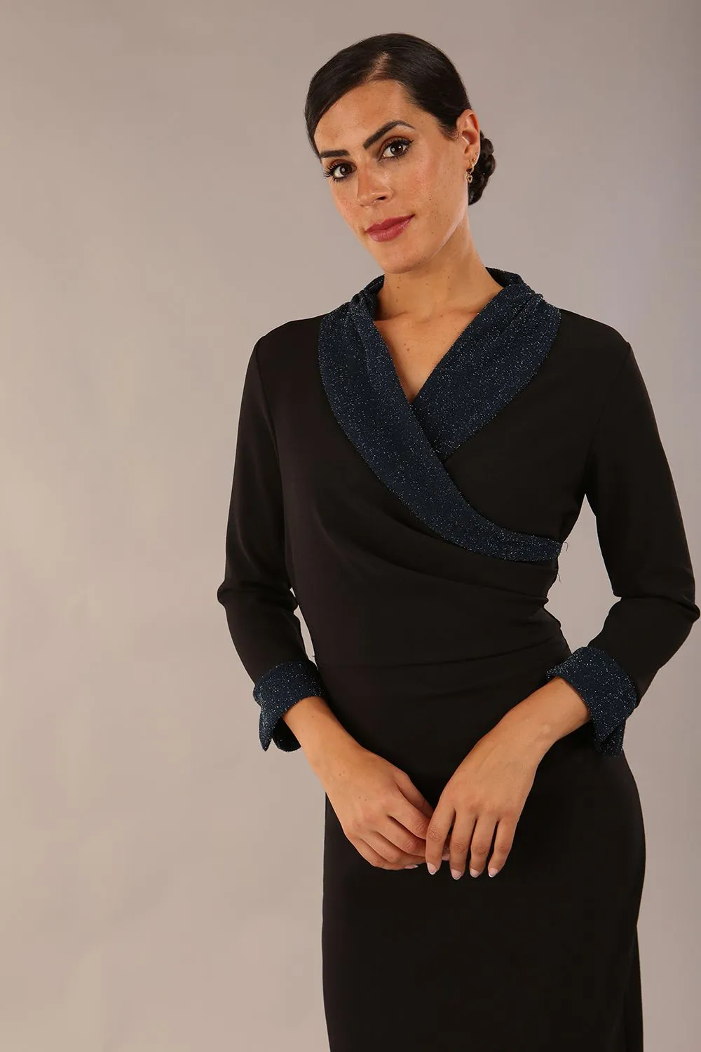 Osaka Sparkle Contrast Detail Pencil Dress