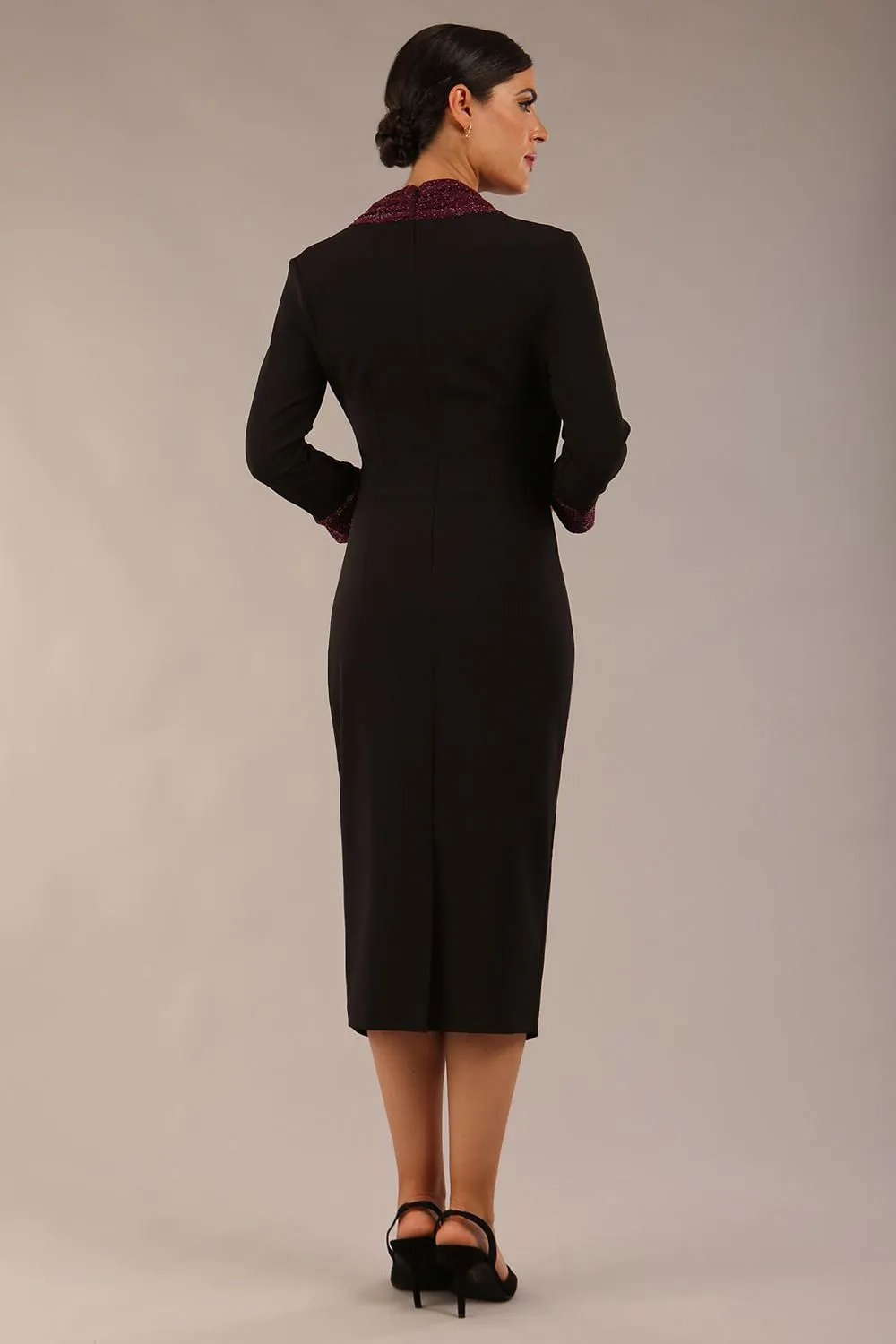 Osaka Sparkle Contrast Detail Pencil Dress