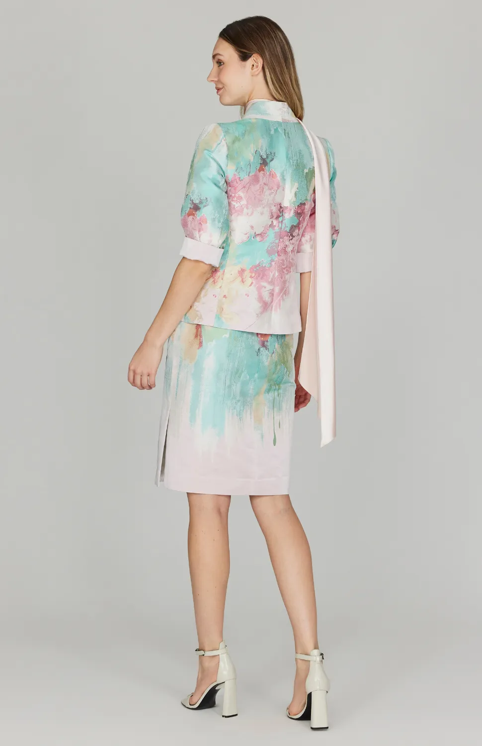 Painterly Garden Jacquard Fitted Jacket