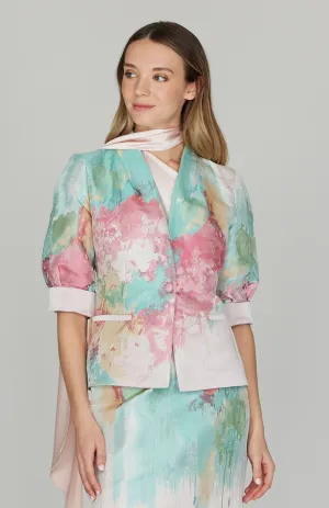 Painterly Garden Jacquard Fitted Jacket