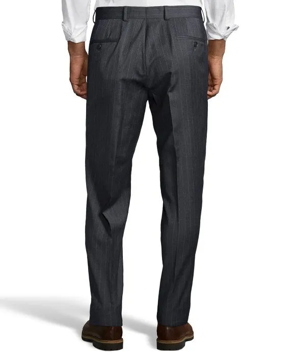 Palm Beach 100% Wool Grey Stripe Plain Front Suit Pant