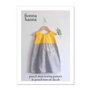 Pencil Dress Sewing Pattern with Pencil Iron On Decals