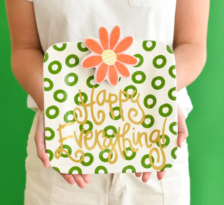 Peridot Happy Everything Mini Square Platter
