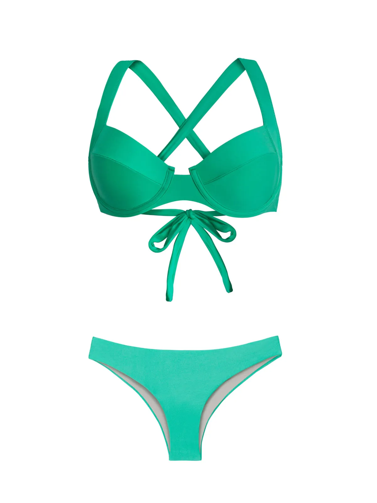 Perla Halter-Basic Ruched Bikini ::RET
