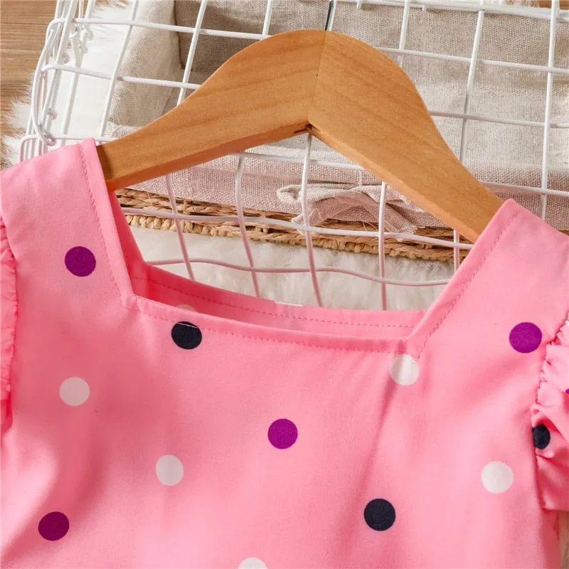 Pink and White Skirt Set