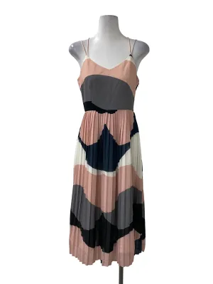 Pink Cross Back Pleated Dress