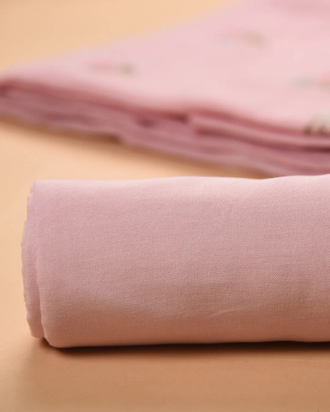 Pink Linen Embroidered Unstitched Suit Fabric Set With Linen Printed Dupatta