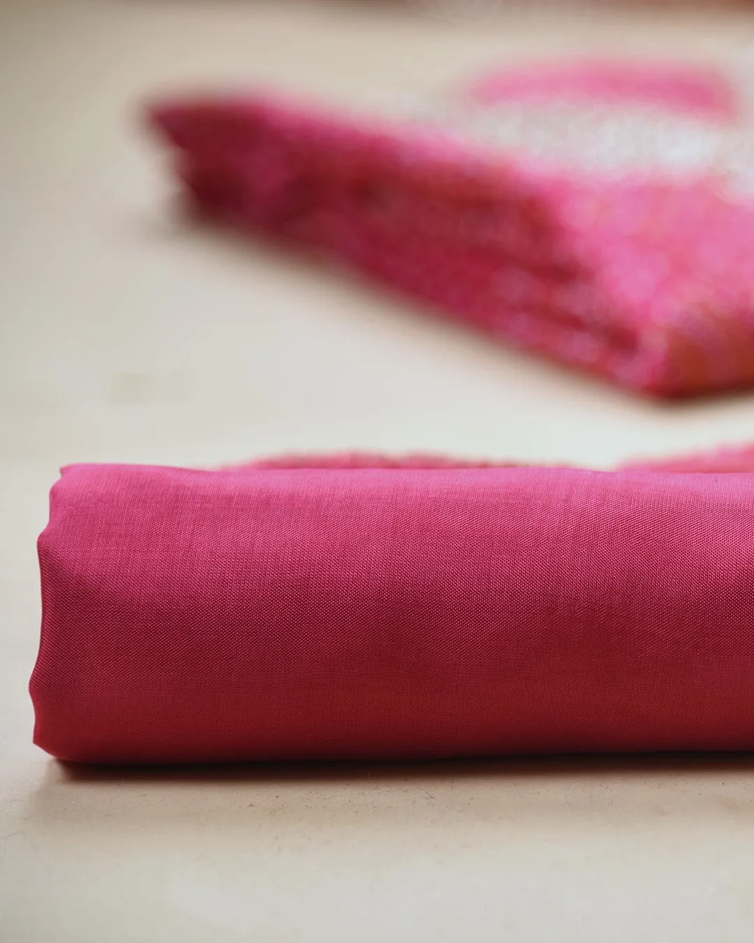 Pink Silk Viscose Blend Printed With Embroidery Unstitched Suit Fabric Set With Organza Woven Dupatta