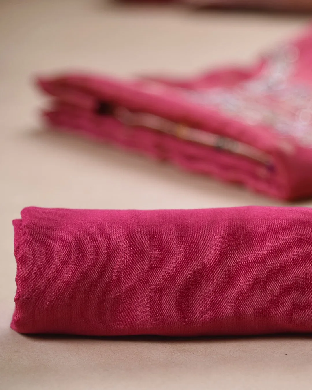 Pink Tissue Shimmer Blend Woven With Hand Embellished Unstitched Suit Fabric Set With Tissue Shimmer Woven Dupatta