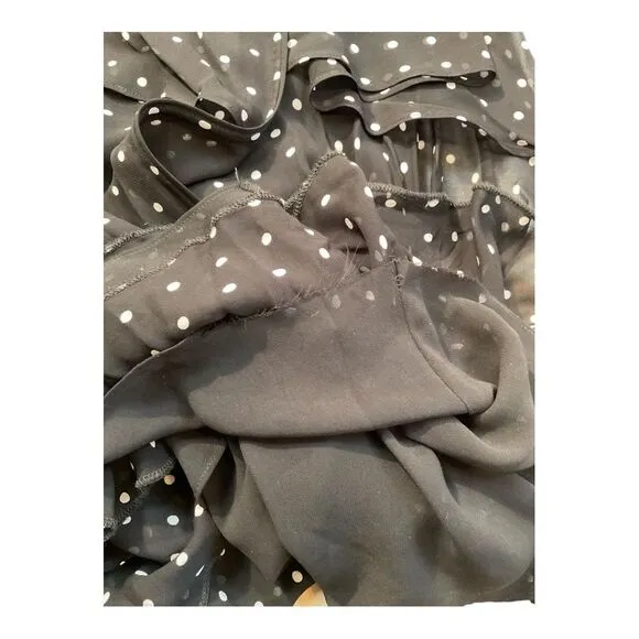PINKO Women’s Black White Polka Dot Print Long Dress Size: M US6, IT42