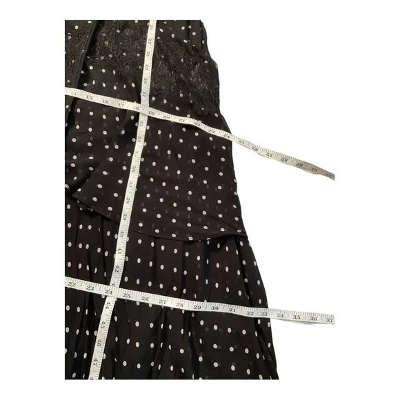 PINKO Women’s Black White Polka Dot Print Long Dress Size: M US6, IT42
