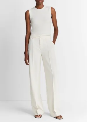 Pintuck Wide Leg Pant (Off White)