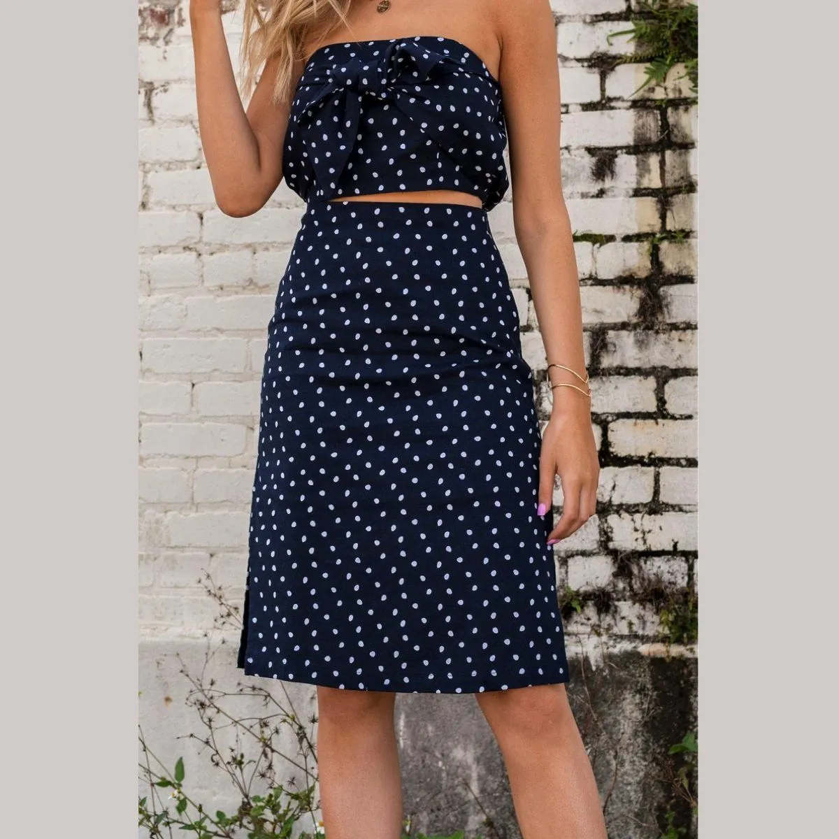 Pip Spot Tie Front Bodice