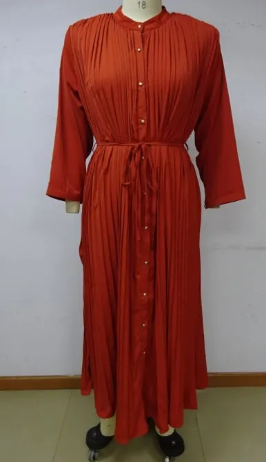 Pleated Button Down Dress