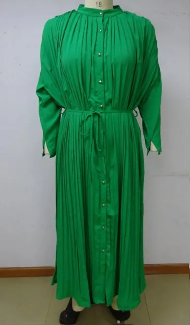 Pleated Button Down Dress
