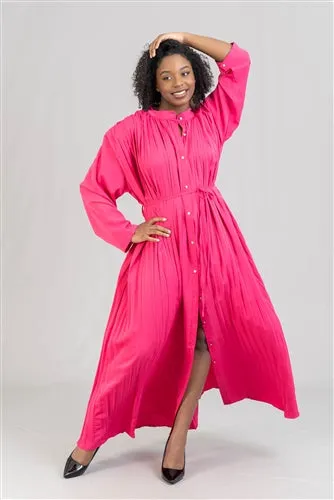 Pleated Button Down Dress