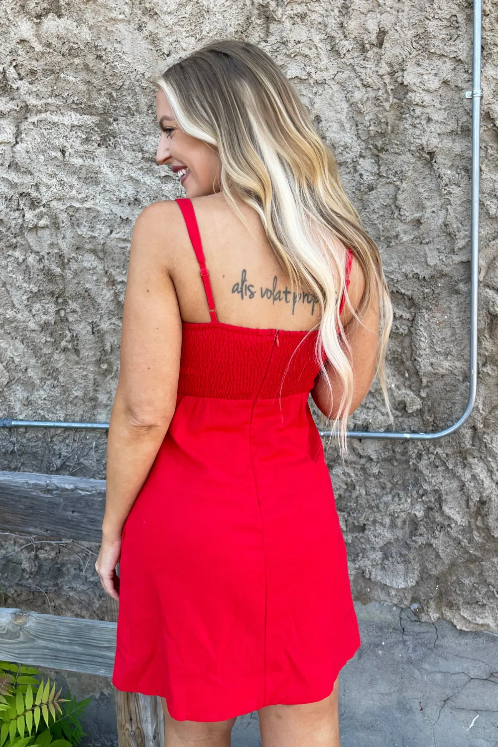 Pleated Front Sleeveless Mini Dress