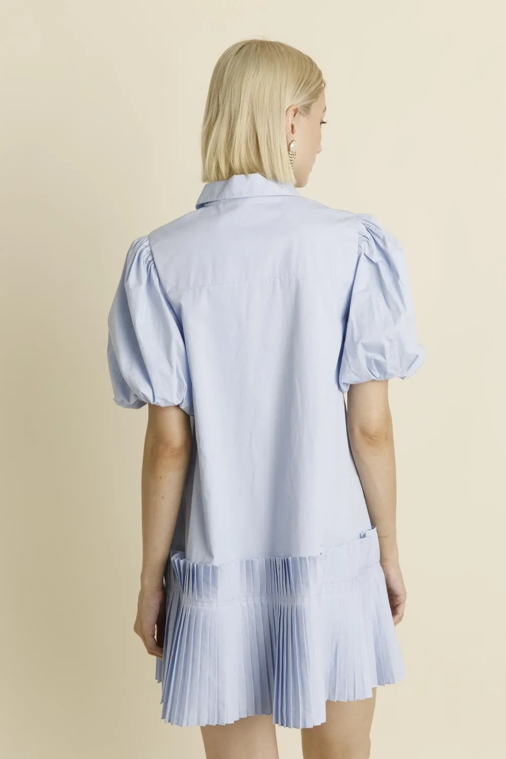 PLEATED HEM MINI DRESS
