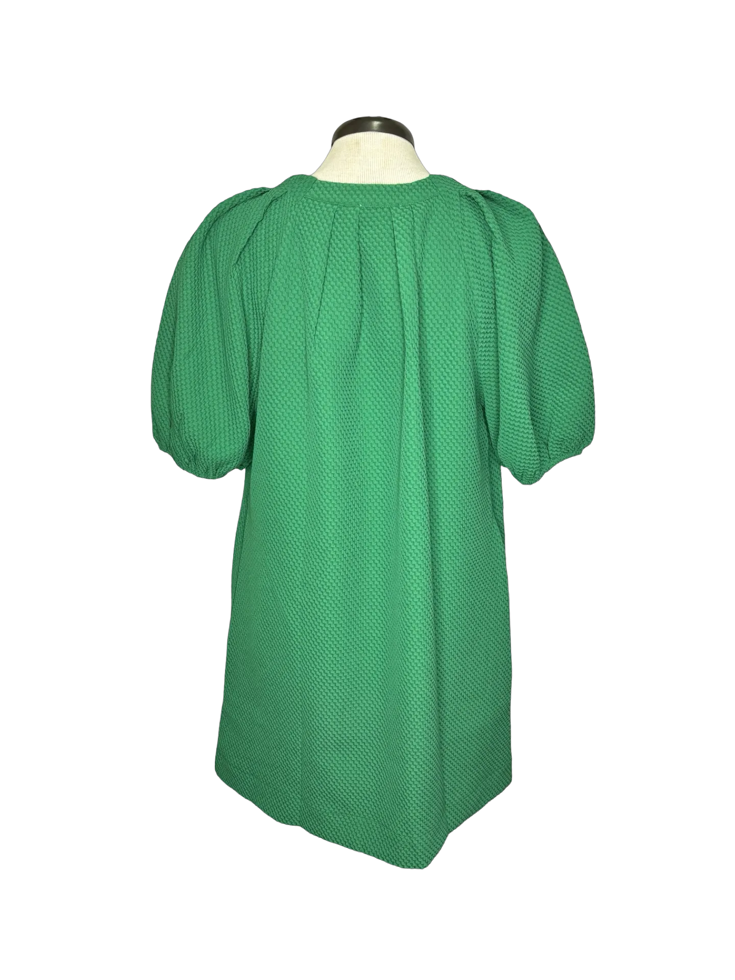 Pleated Sleeve Dress Green