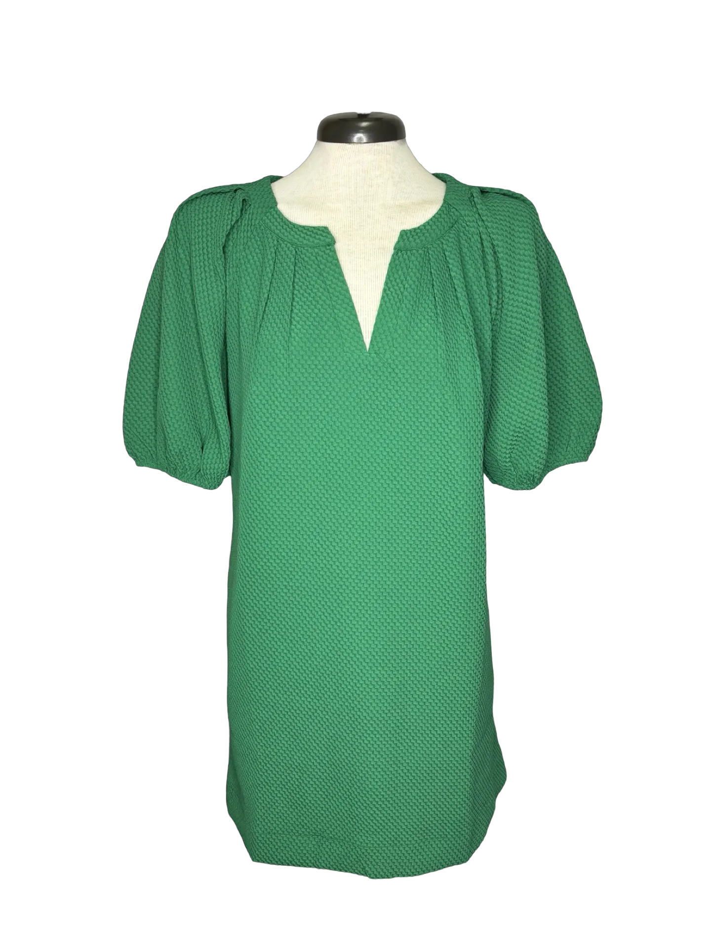 Pleated Sleeve Dress Green