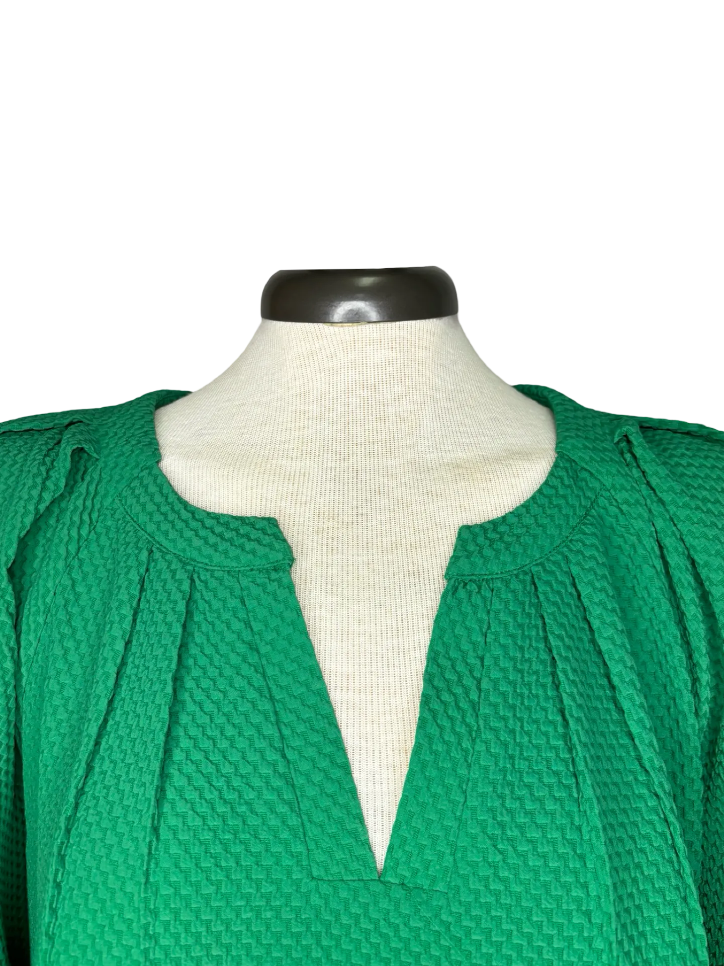 Pleated Sleeve Dress Green