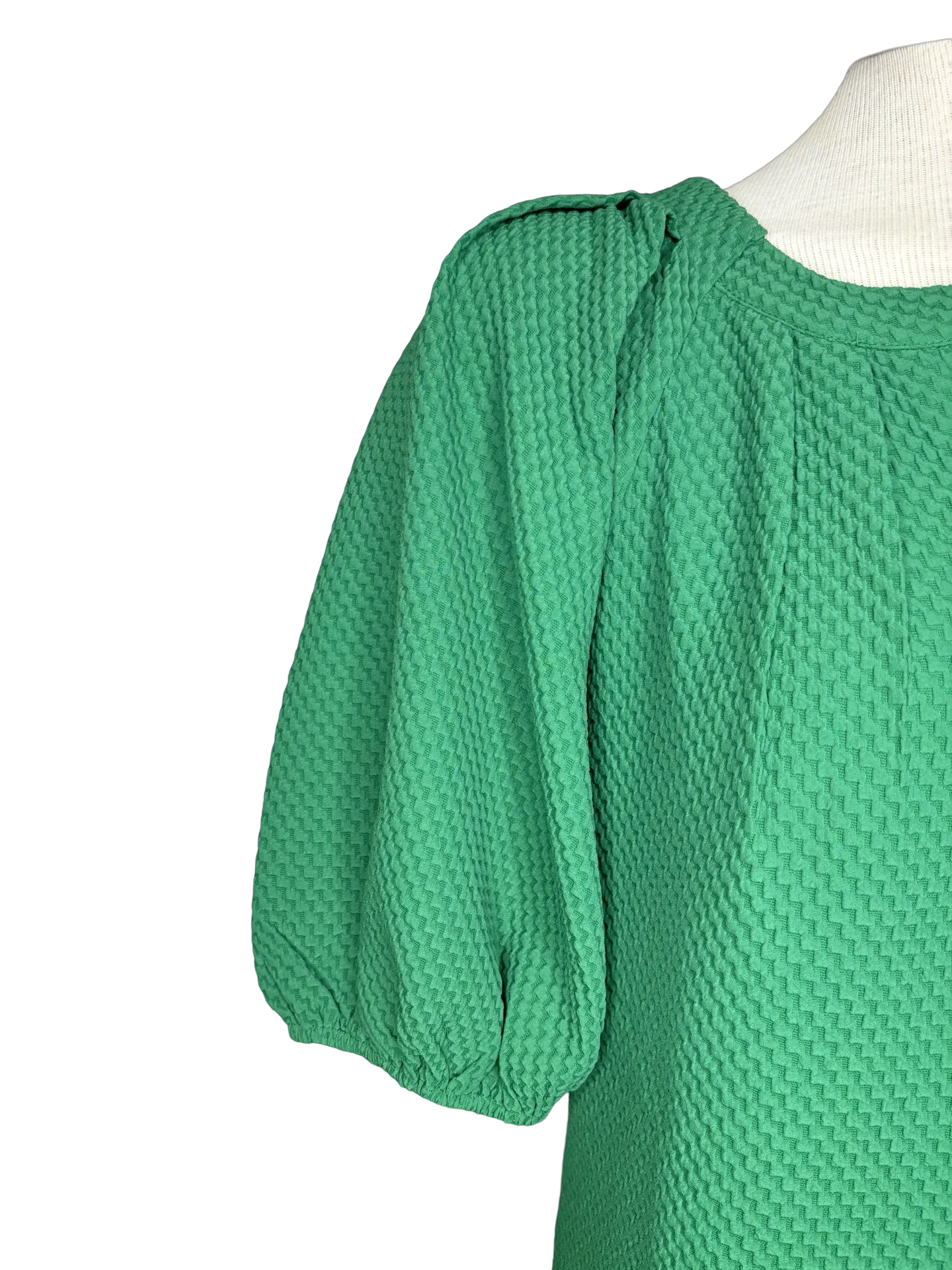 Pleated Sleeve Dress Green
