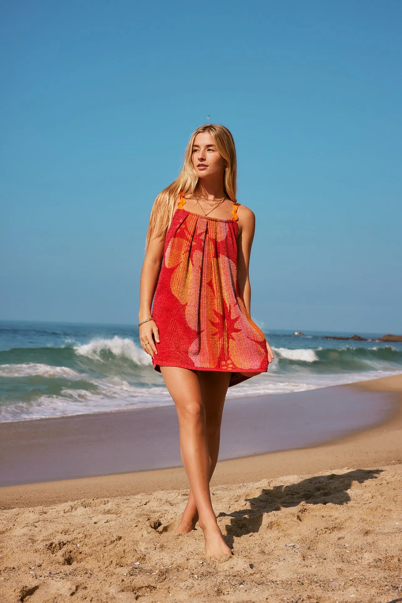 Pleated Towel Dress - Hawaiian