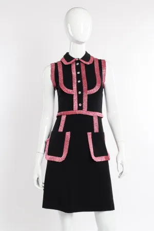 Pleated Trim Sleeveless Dress