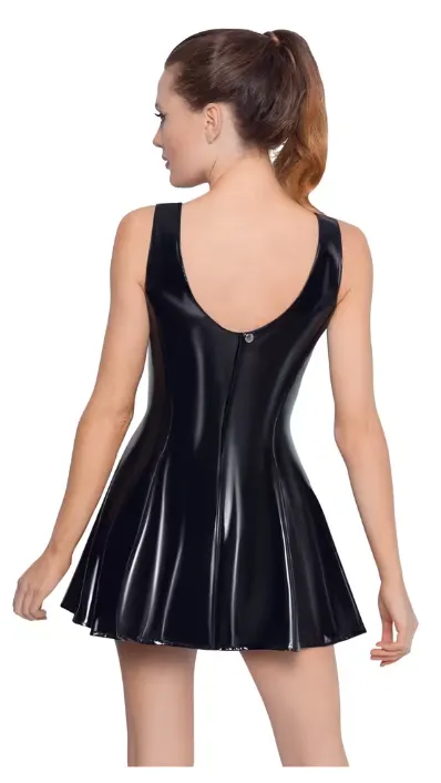 Pleated Vinyl Dress