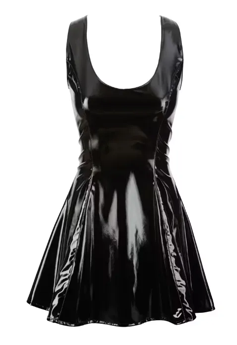 Pleated Vinyl Dress