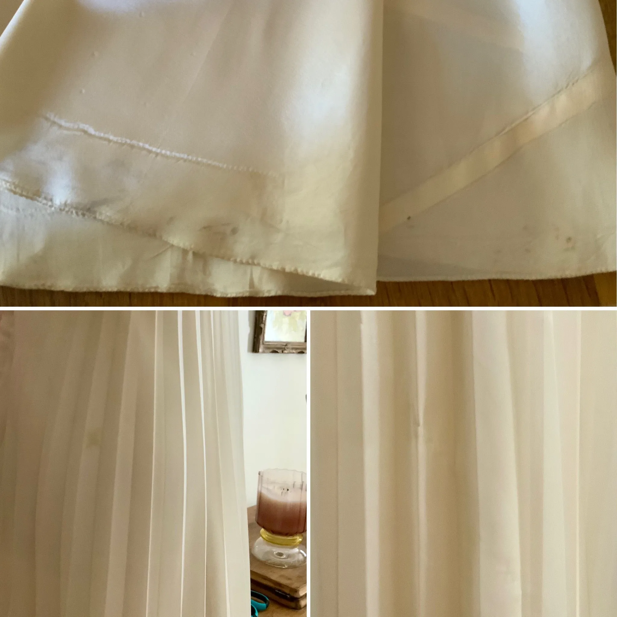 Pleated Wedding Dress - 70s