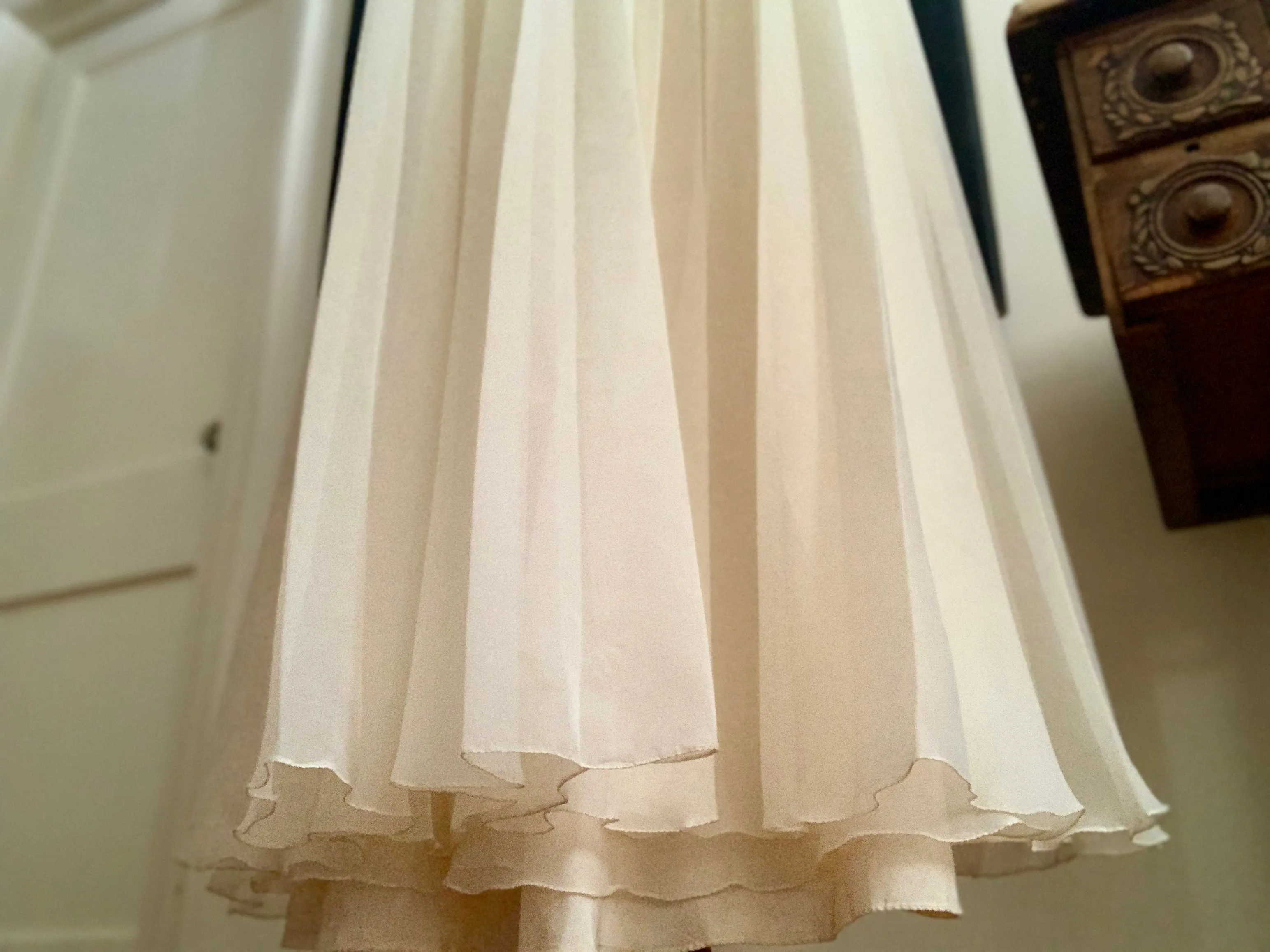 Pleated Wedding Dress - 70s