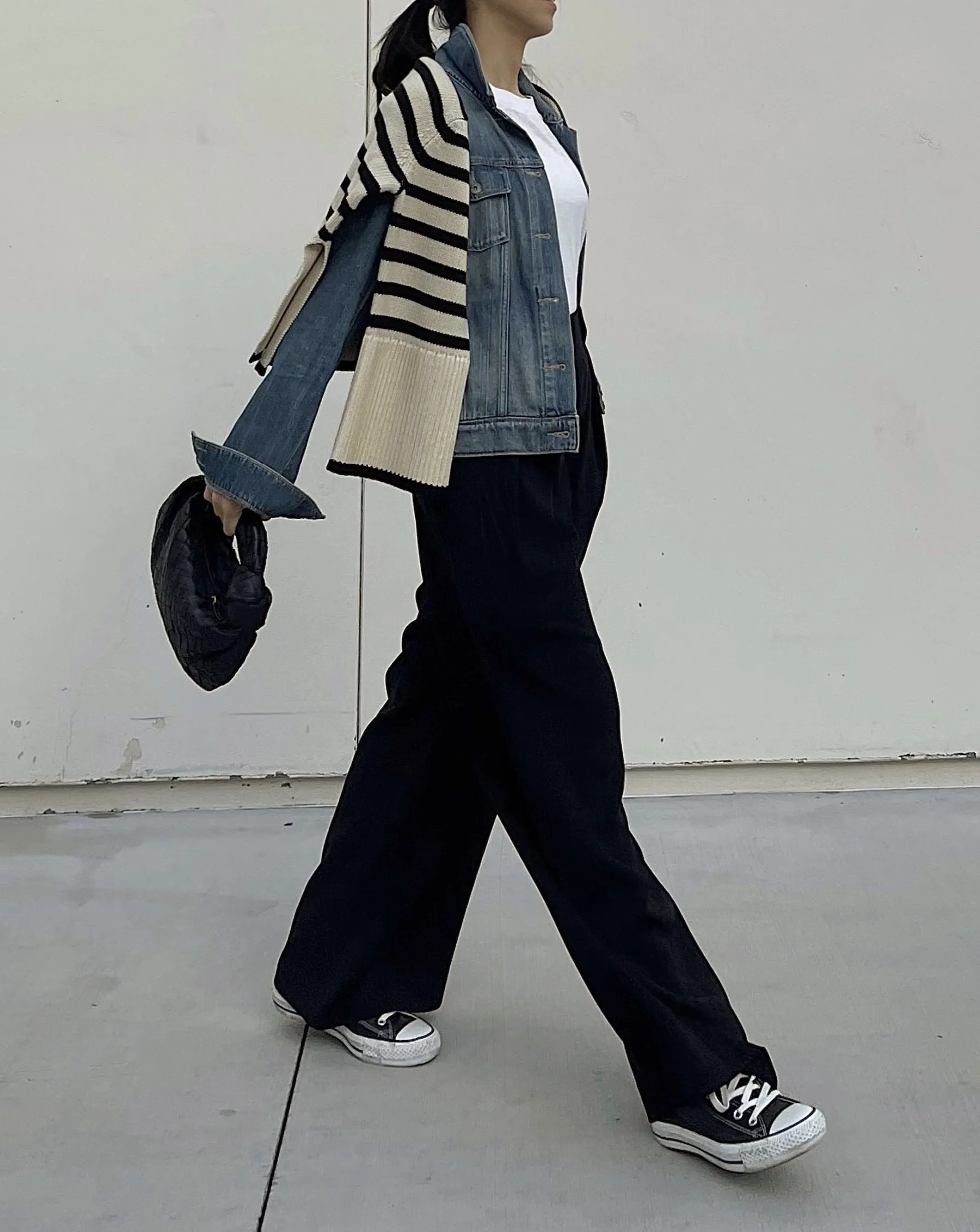Pleated Wide Leg Pants in Black