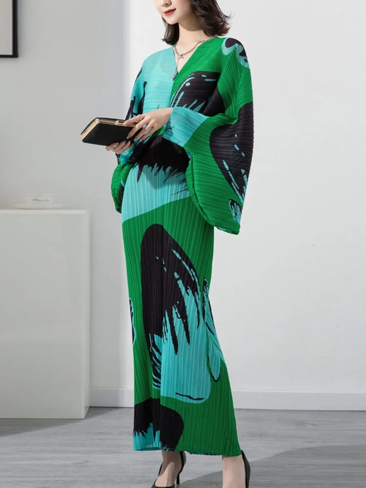 Pleated Zebra Printed Dress