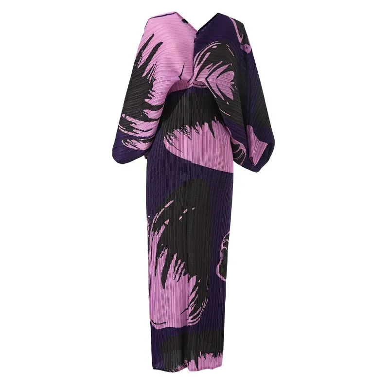 Pleated Zebra Printed Dress