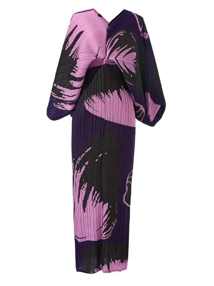 Pleated Zebra Printed Dress
