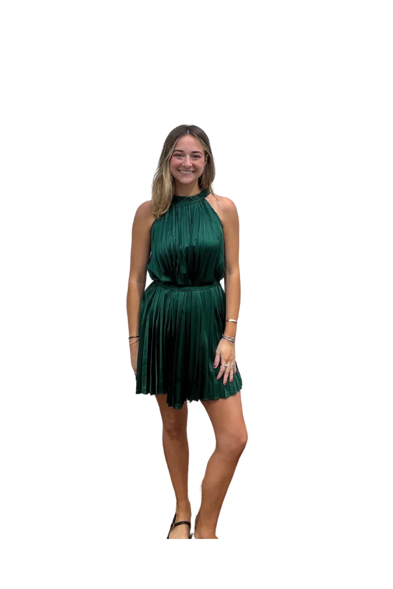 Pleaty Halter Dress