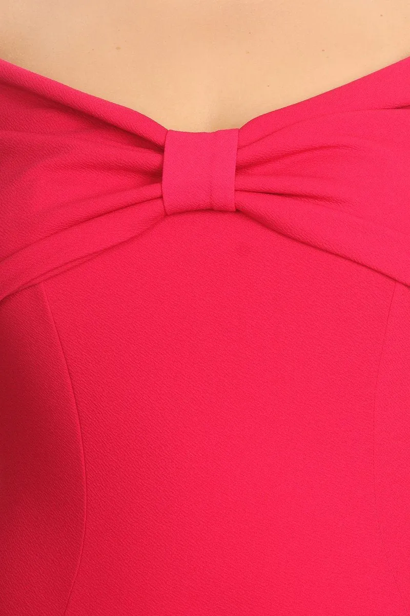 Plus Size Bow Detailed Mermaid Silhouette Dress