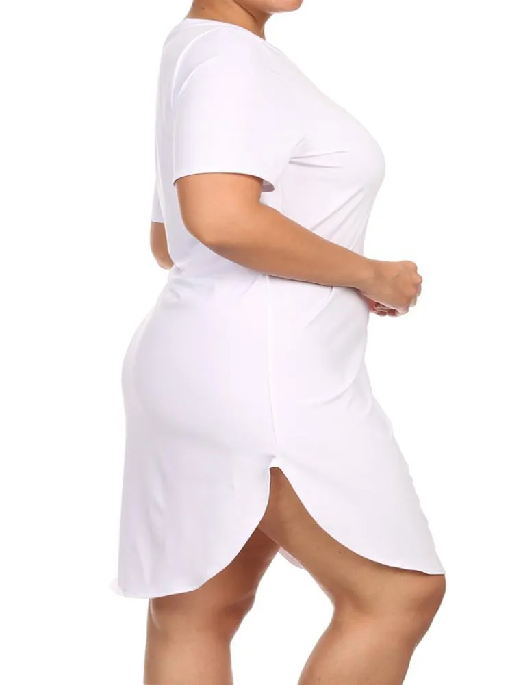 Plus Size California Girl Sleek White Tunic Tee