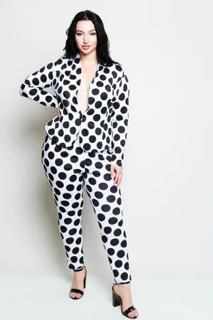Plus Size Polka Dot Suit Set [SALE]
