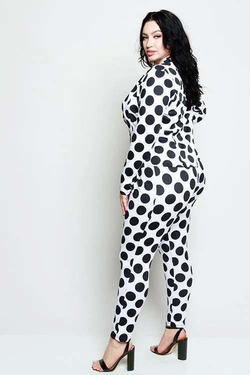 Plus Size Polka Dot Suit Set [SALE]