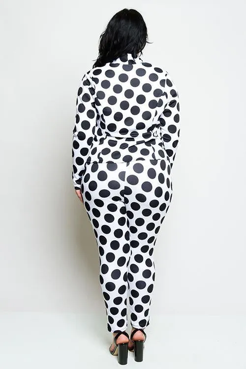 Plus Size Polka Dot Suit Set [SALE]