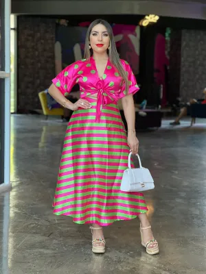 POLKA DOT & STRIPE TOP & SKIRT